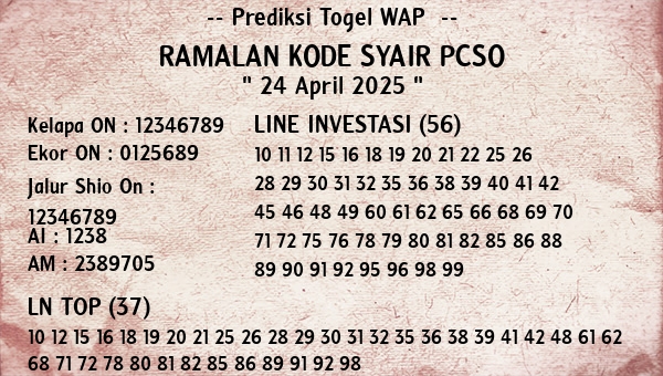 Prediksi Pcso